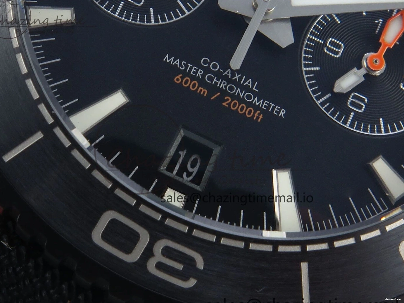 0210 Attractive Planet Ocean Master Chronometer 600M 45.5mm SCF 1:1 Best Edition Black Orange Bezel Black Dial on Black Rubber Strap A9900 Super Clone 7668